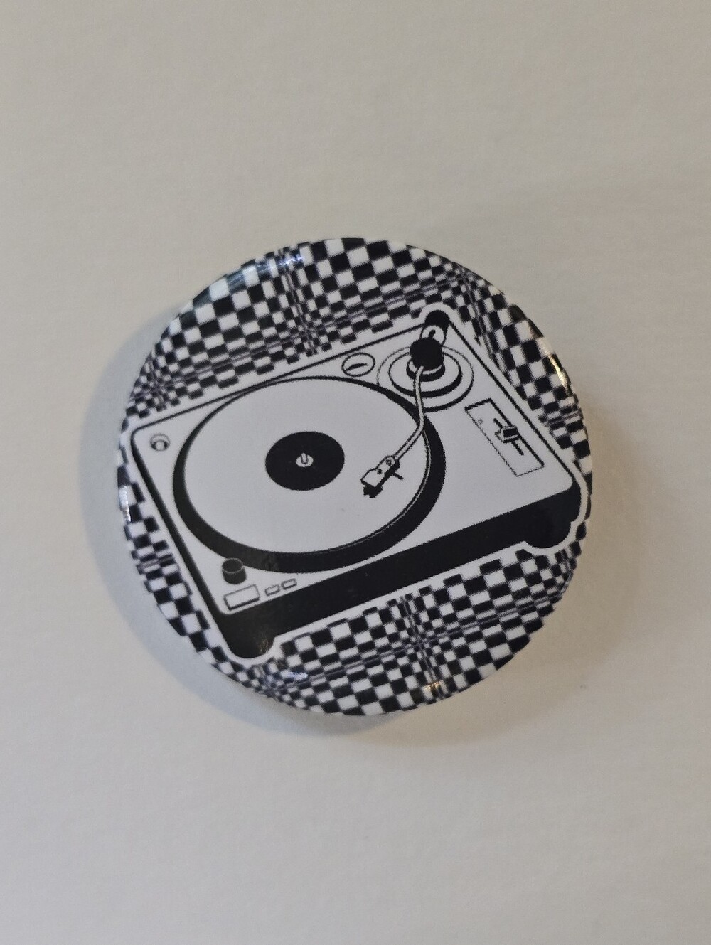 Black & White Turntable Pin Button